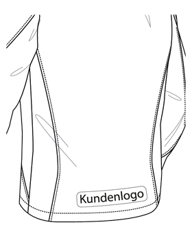 Logo auf unterem Rücken