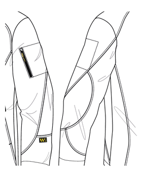 Eingesetzte Oberarmtasche links, CHF 7.00